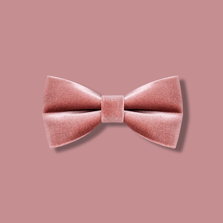 Papillon in velluto tinta unita rosa antico da uomo - Rosa polveroso - image 1