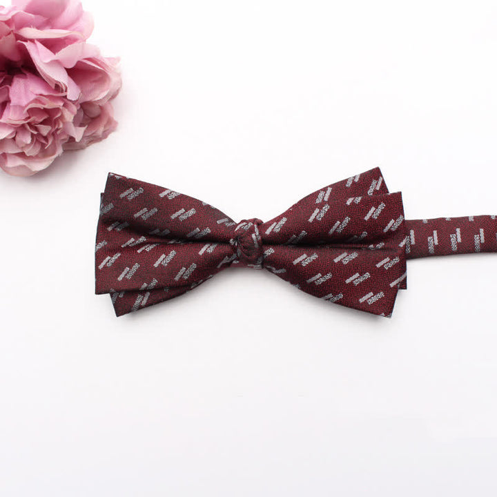 Papillon geometrico da ufficio per uomo - Striscia di Borgogna - image 18