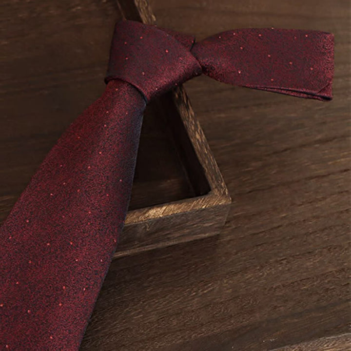 Cravatta da uomo con pois bordeaux - image 2