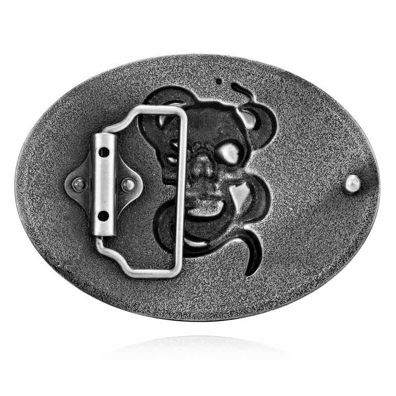Cintura in pelle fai da te da uomo con fibbia a forma di teschio di serpente "Liberty or Death" - image 1