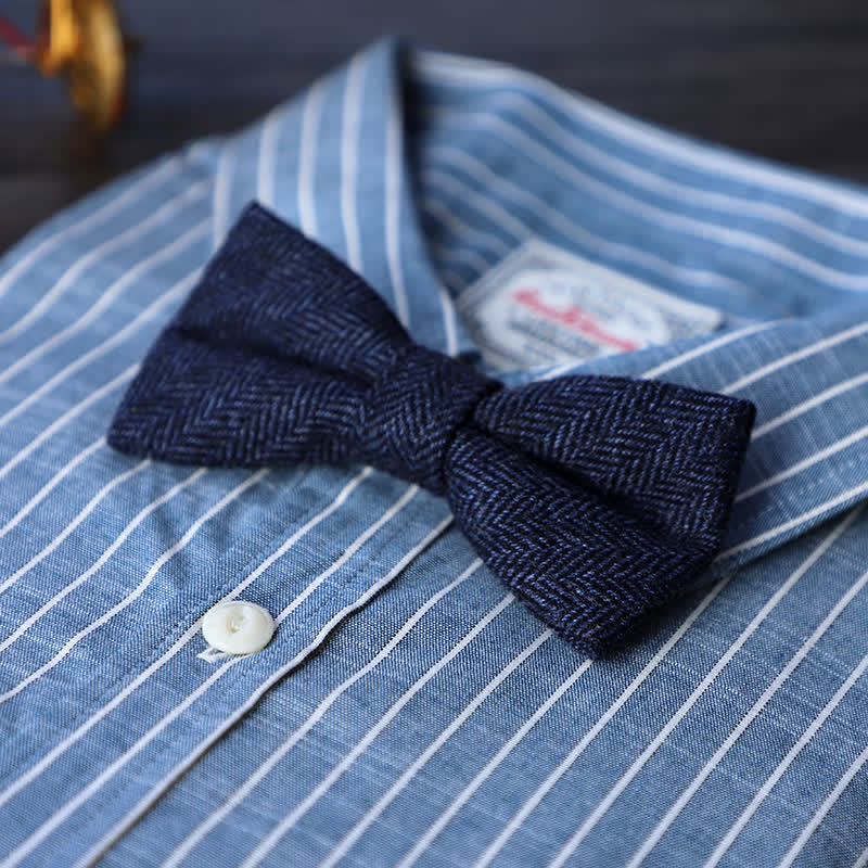 Papillon semplice in misto lana tweed da uomo - #12 - image 14
