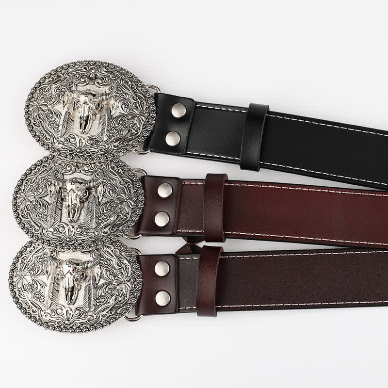 Cintura in pelle da uomo con piuma incisa Bull Jeans - image 3