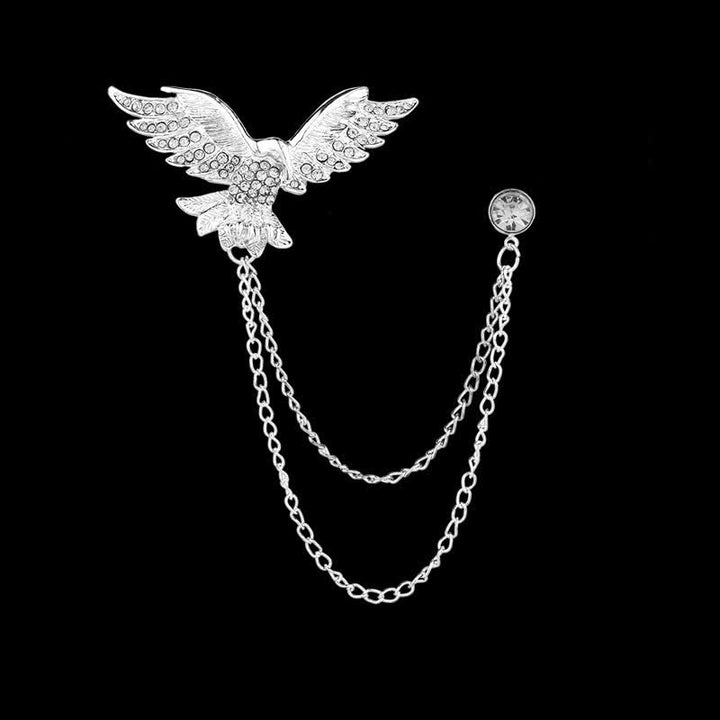 Spilla a catena con aquila volante da uomo - Argento - image 6