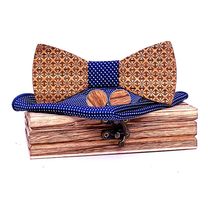 Set di 3 papillon in legno con fiocchi di neve di Natale da uomo - Linea della Marina - image 8