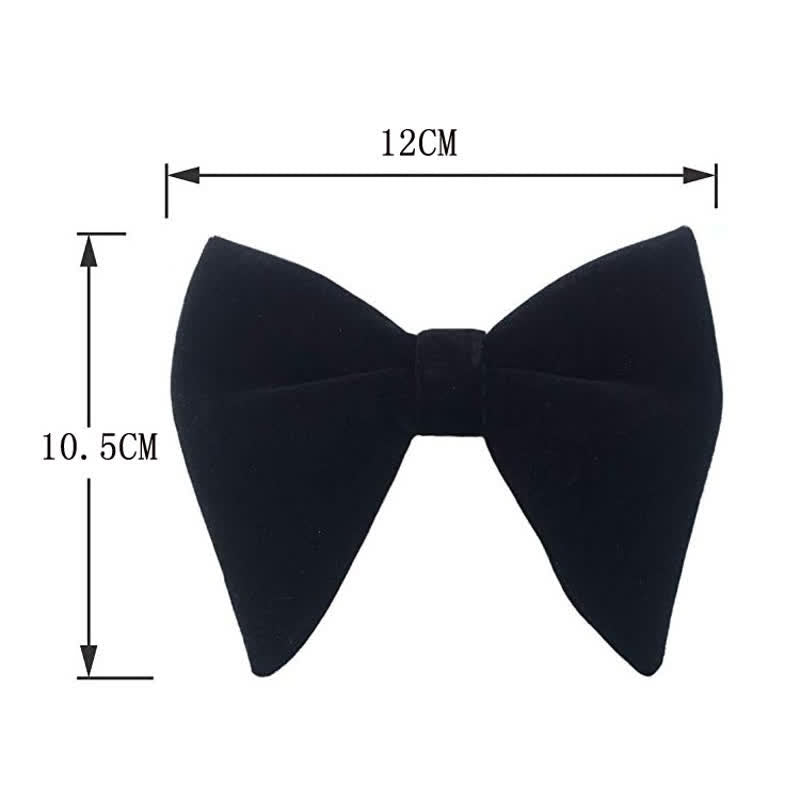 Set di 3 papillon a punta oversize in velluto da uomo - image 12