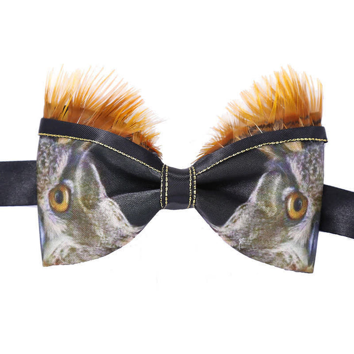 Papillon con piume di gufo divertenti da uomo - Gufo - image 0