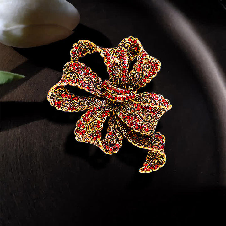 Spilla da donna vintage con fiocco in zircone Boho - image 3