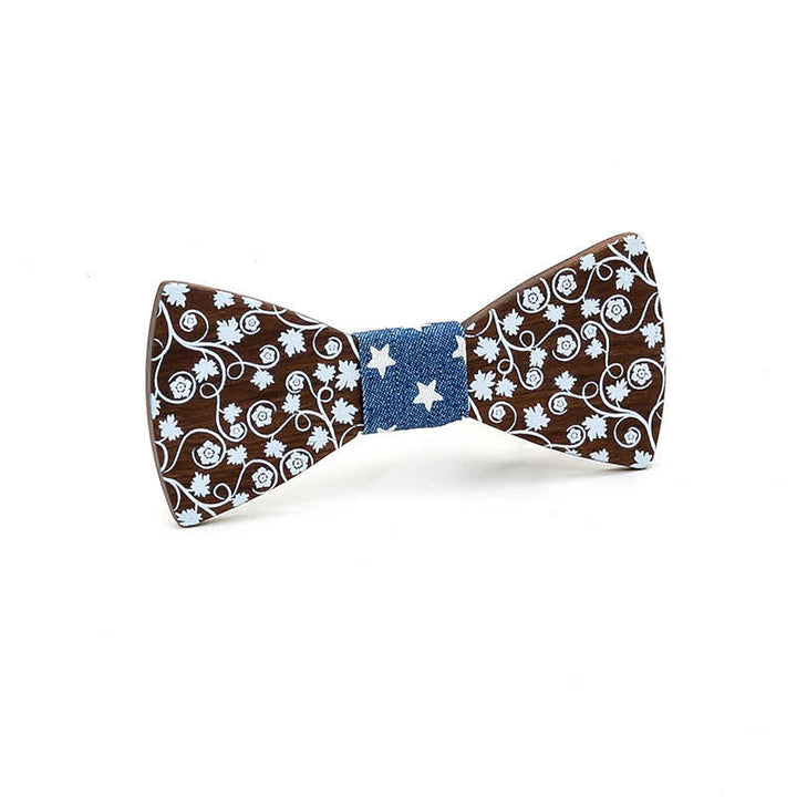 Papillon in legno con stampa floreale Kid Glorious - Stella Blu - image 0