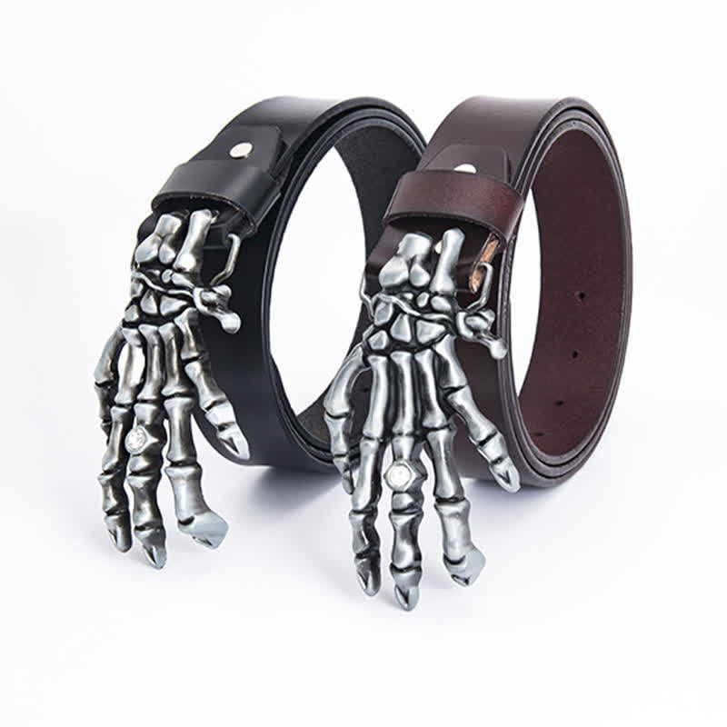 Cintura in pelle da uomo con scheletro punk rock - image 1