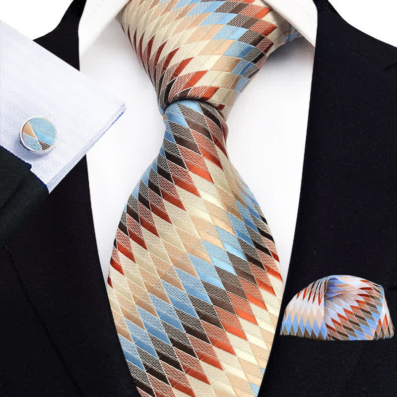 Set di 3 cravatte da uomo con diamanti multicolori - Multicolore - image 0