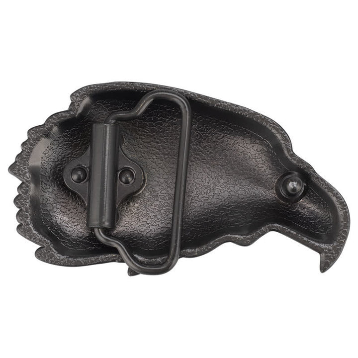 Cintura in pelle con fibbia a forma di testa di aquila calva 3D fai da te da uomo - image 1