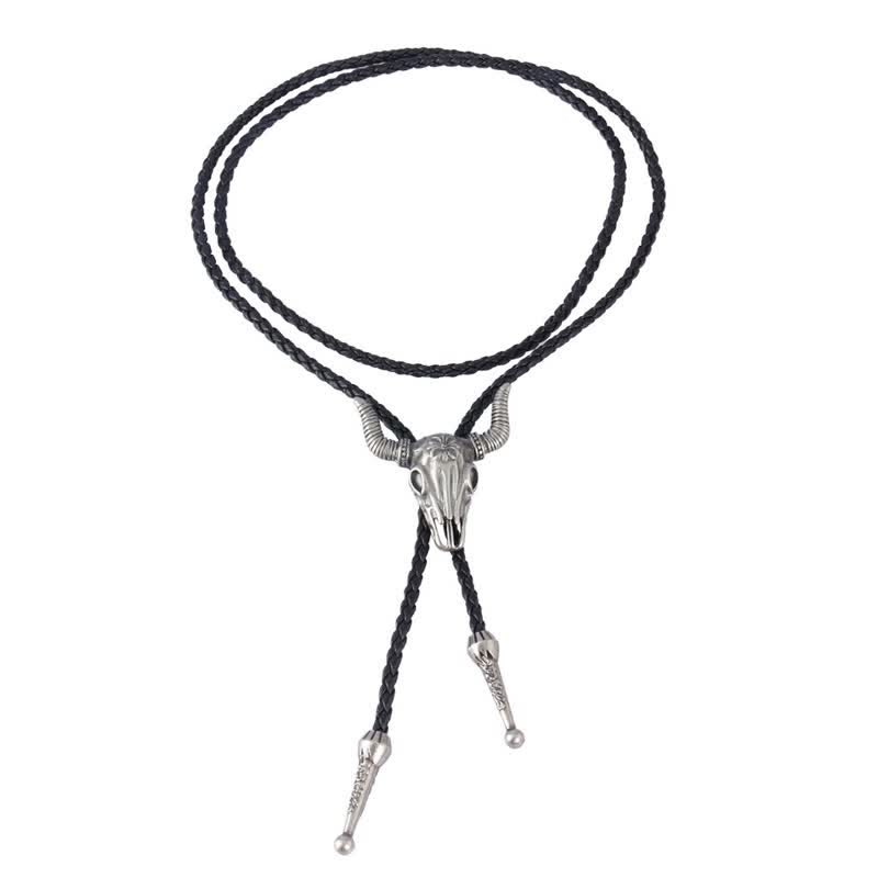 Cravatta Bolo Vintage in Stile Nativo con Testa di Toro - image 10