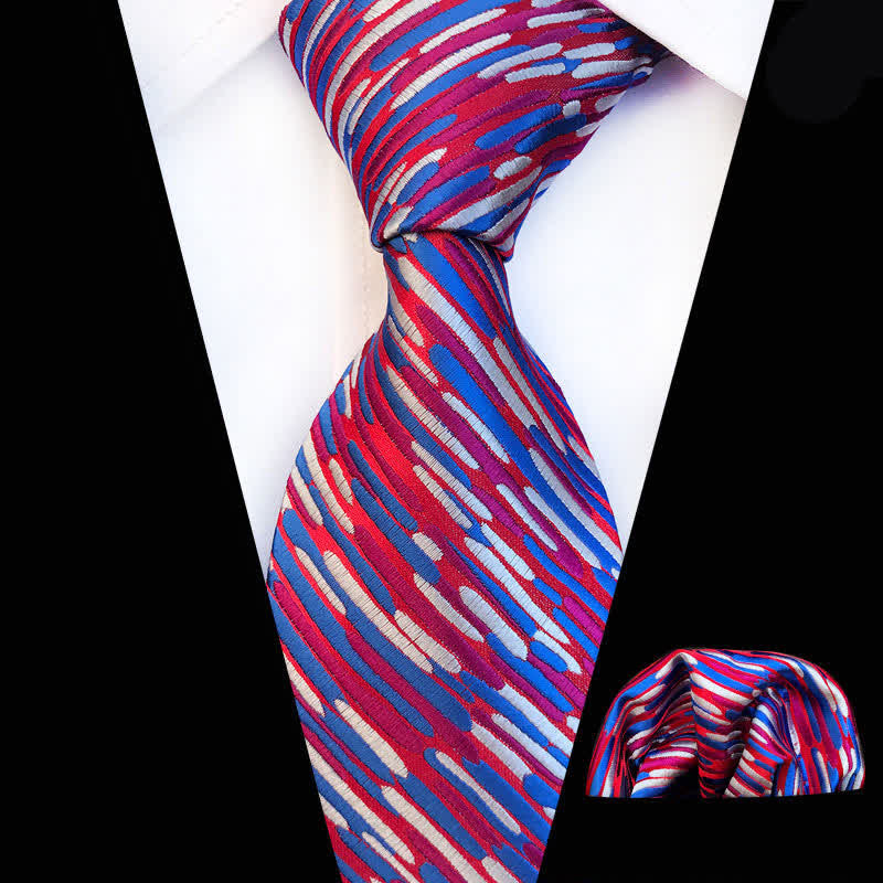 Set di 2 cravatte a righe Whirlwind da uomo - Viola - image 1