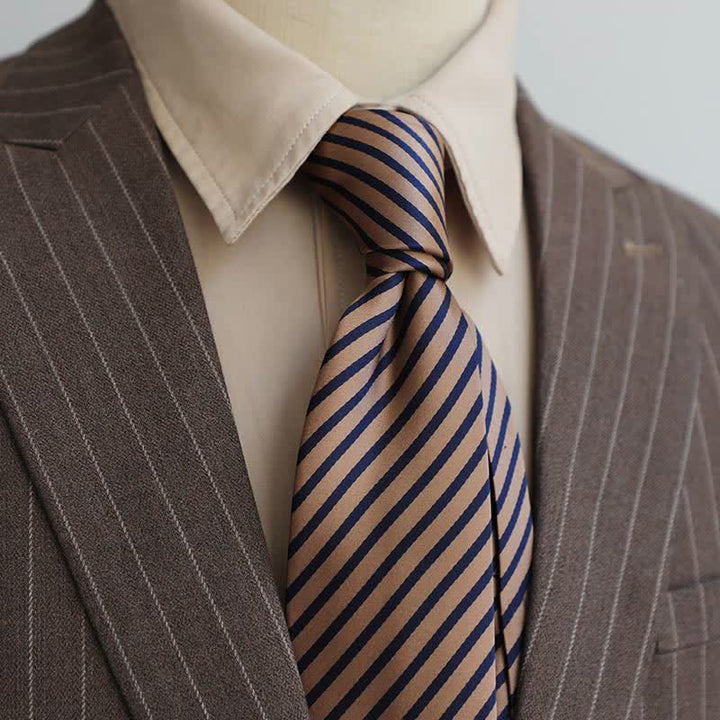 Cravatta da uomo con motivo Paisley a righe della serie Coffee Colors - image 0