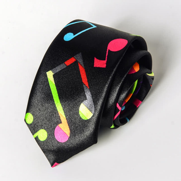 Cravatta da uomo con nota musicale per pianoforte - Nota nera e colorata - image 14