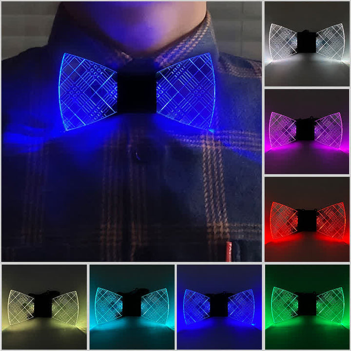 Papillon acrilico luminoso da uomo a quadri in 7 colori - Multicolore - image 0