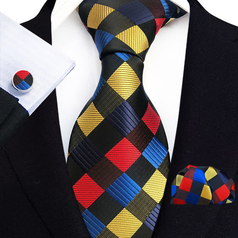 Set di 3 cravatte a righe colorate chic da uomo - Colorato - image 0