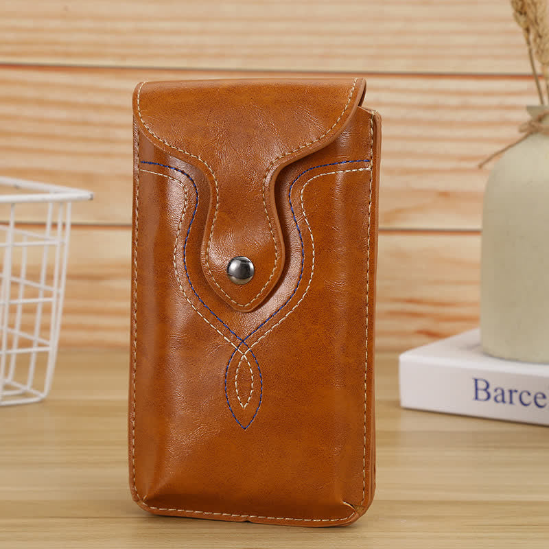 Borsa da cintura con clip per fondina per telefono sospesa verticale - Marrone chiaro - image 9