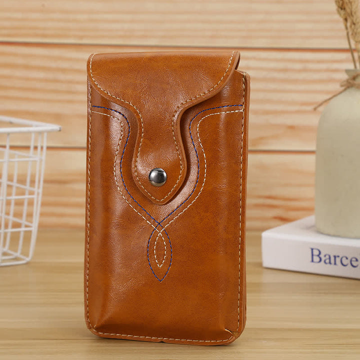 Borsa da cintura con clip per fondina per telefono sospesa verticale - Marrone chiaro - image 9