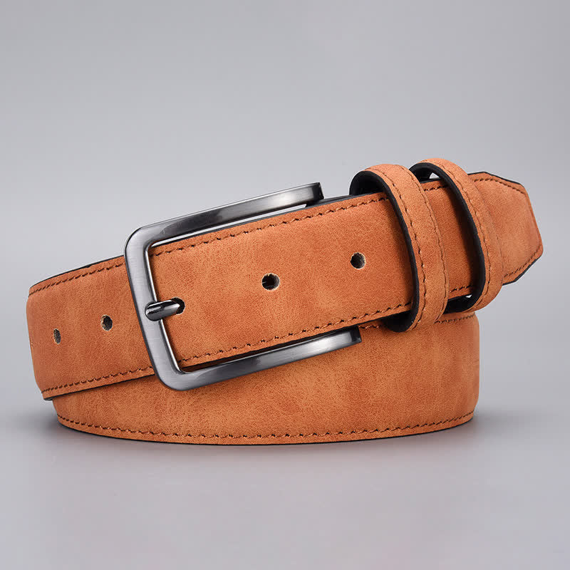Cintura in pelle PU opaca e robusta da uomo - Marrone - 44 - image 1