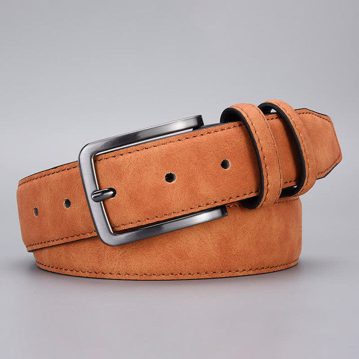 Cintura in pelle PU opaca e robusta da uomo - Marrone - 44 - image 1