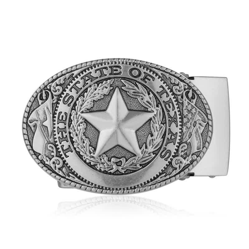 Cintura in pelle con fibbia automatica Texas Pentagram fai da te da uomo - image 1