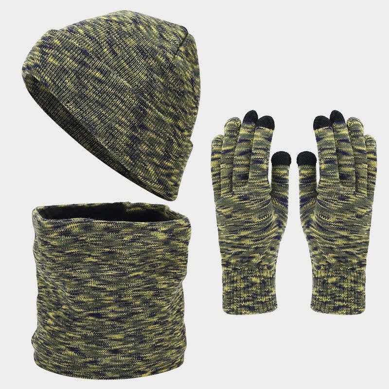Set di 3 cappelli, sciarpe e guanti multicolore unisex - Verde - Regolabile (circa 21 5/8"-23 5/8") - image 12