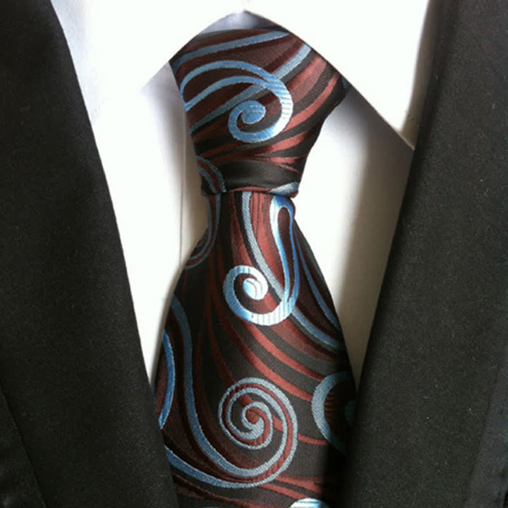 Cravatta da uomo con motivo Paisley Hurricane Wave - Caffè - image 1