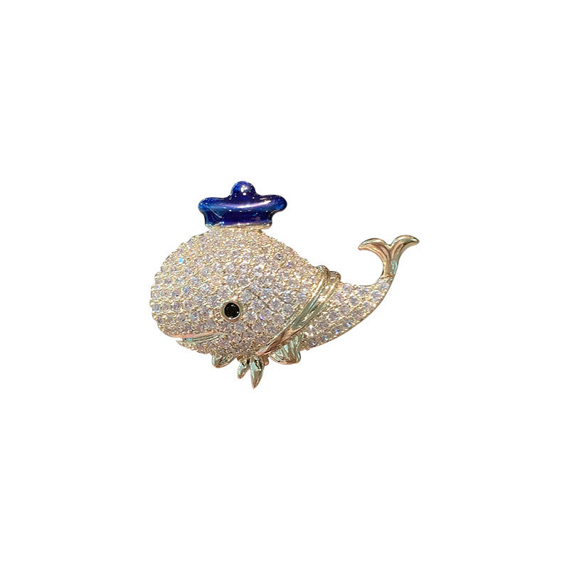 Spilla balena con strass marini da donna - image 6