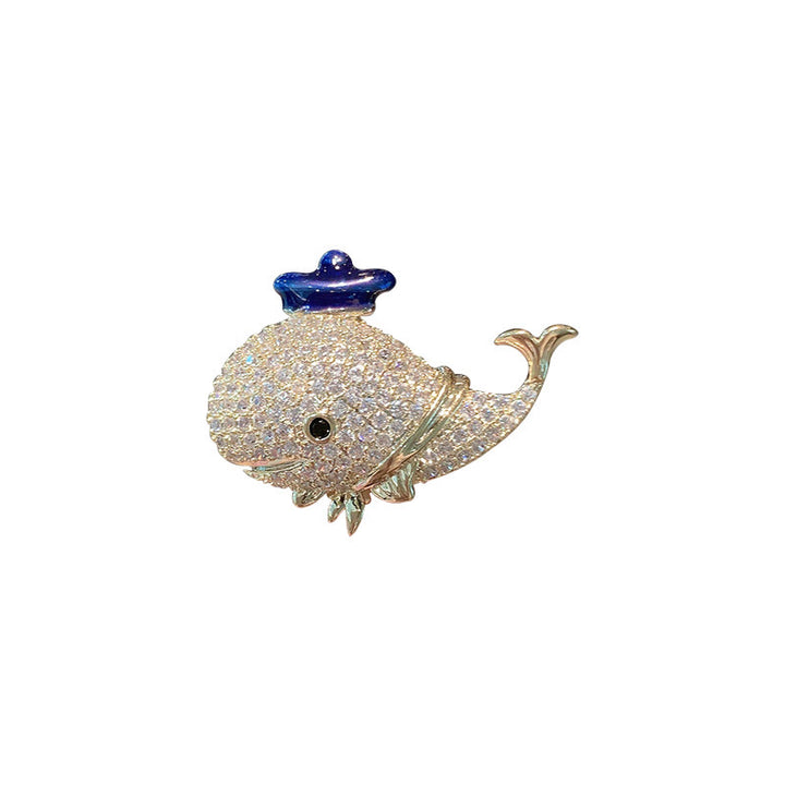 Spilla balena con strass marini da donna - image 6