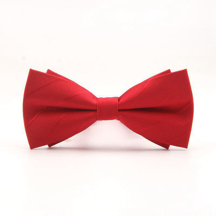 Papillon a righe semplici a doppio strato da uomo - Rosso - image 6
