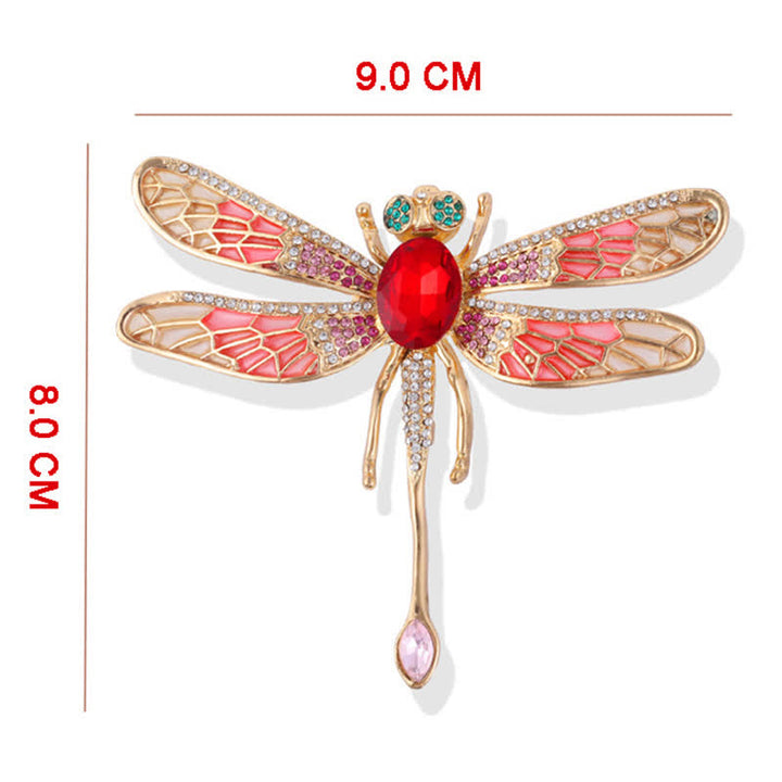 Spilla da donna lussuosa con libellula in strass da palazzo - image 7
