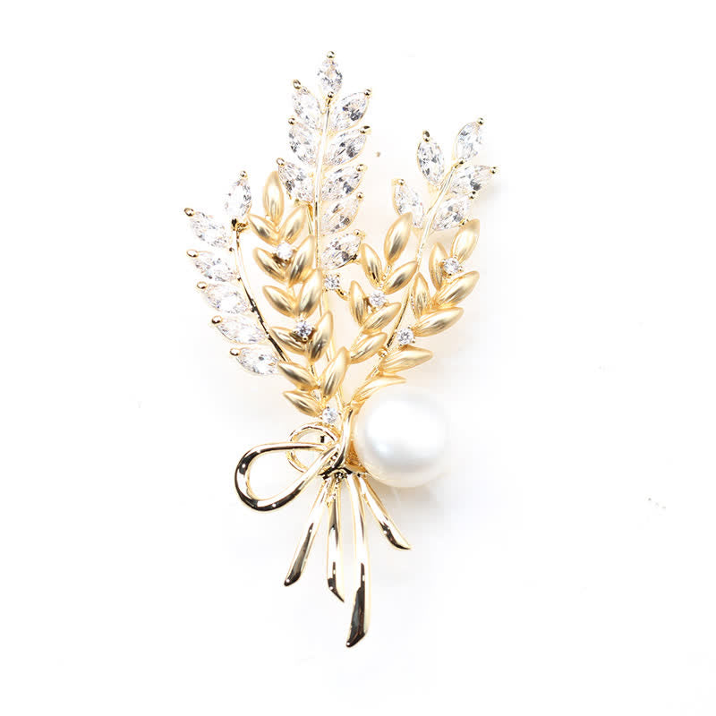 Spilla da donna con spiga di grano e zirconi abbaglianti - image 11
