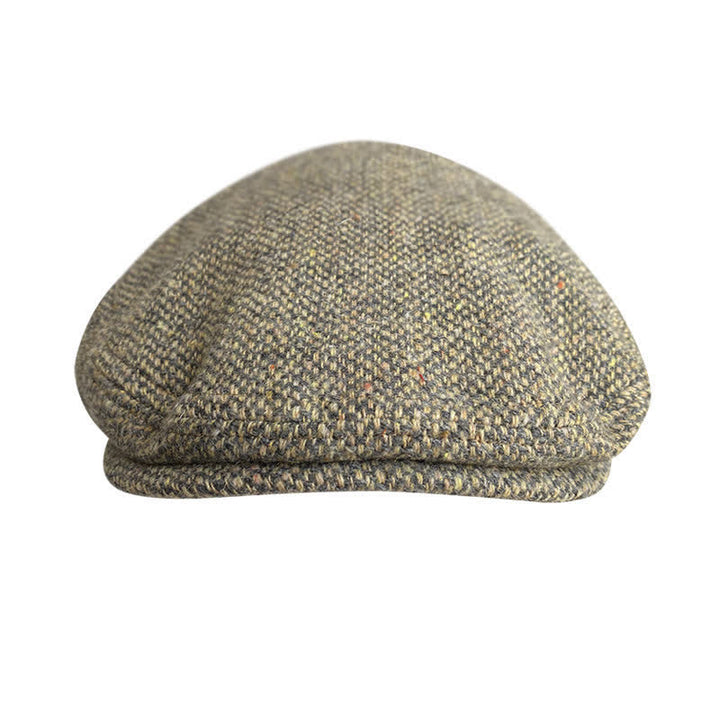 Berretto piatto in tweed a spina di pesce - image 2