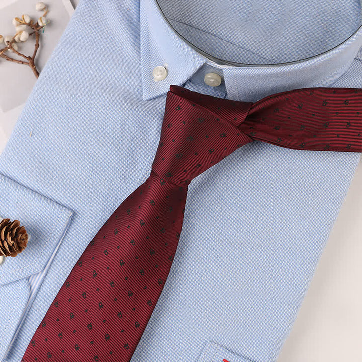 Cravatta da uomo con motivi floreali geometrici vintage - Borgogna Dot - image 5