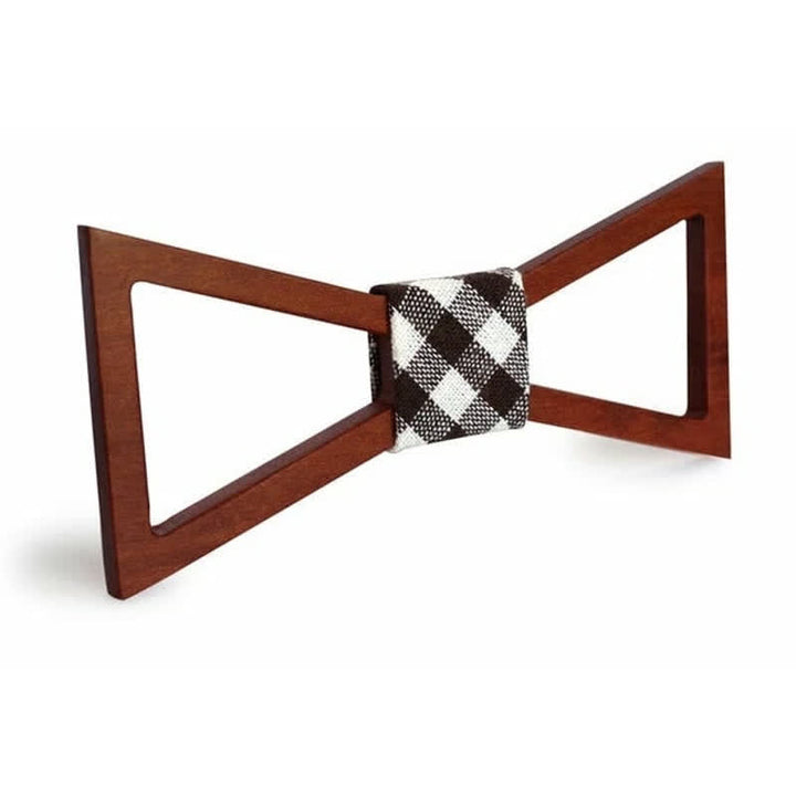 Papillon classico da uomo in legno con cornice - Bianco e nero - image 7