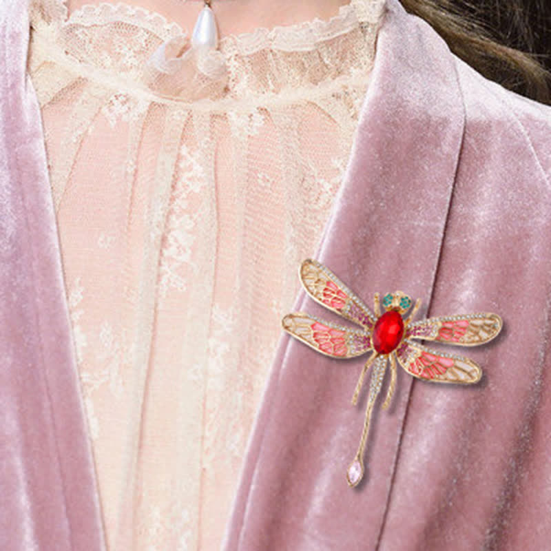 Spilla da donna lussuosa con libellula in strass da palazzo - image 6