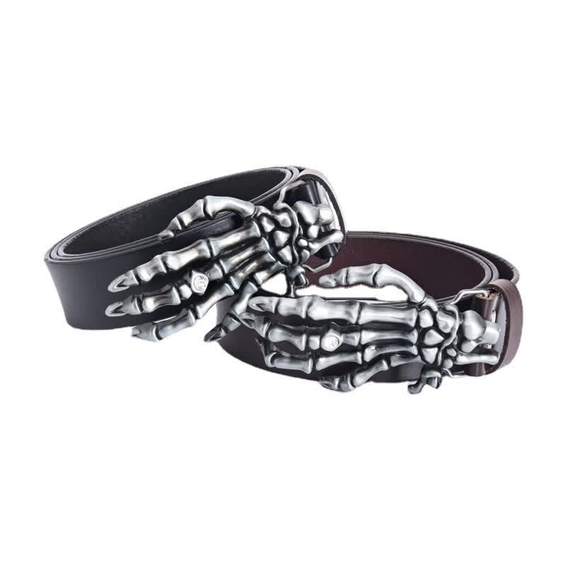 Cintura in pelle da uomo con scheletro punk rock - image 3