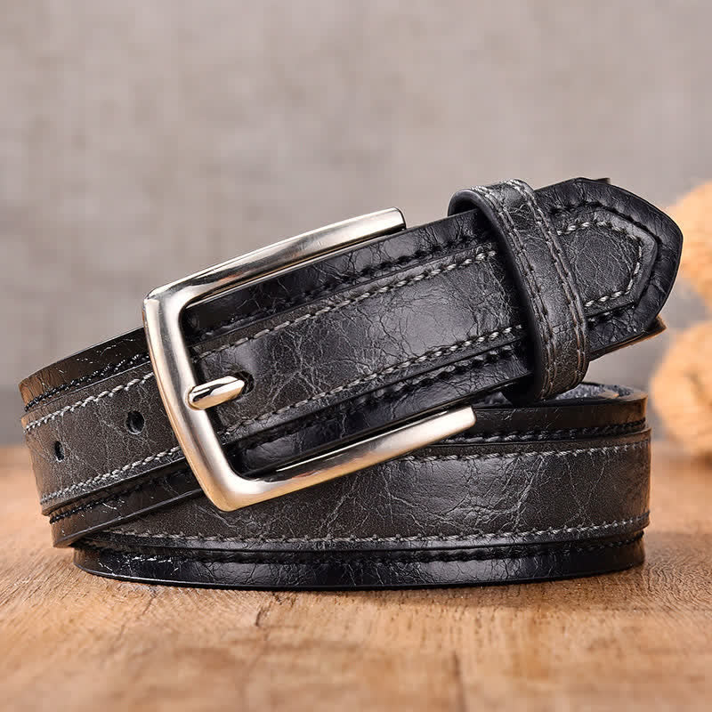Cintura decorativa in pelle floreale retrò da uomo - Nero - 46 - image 6