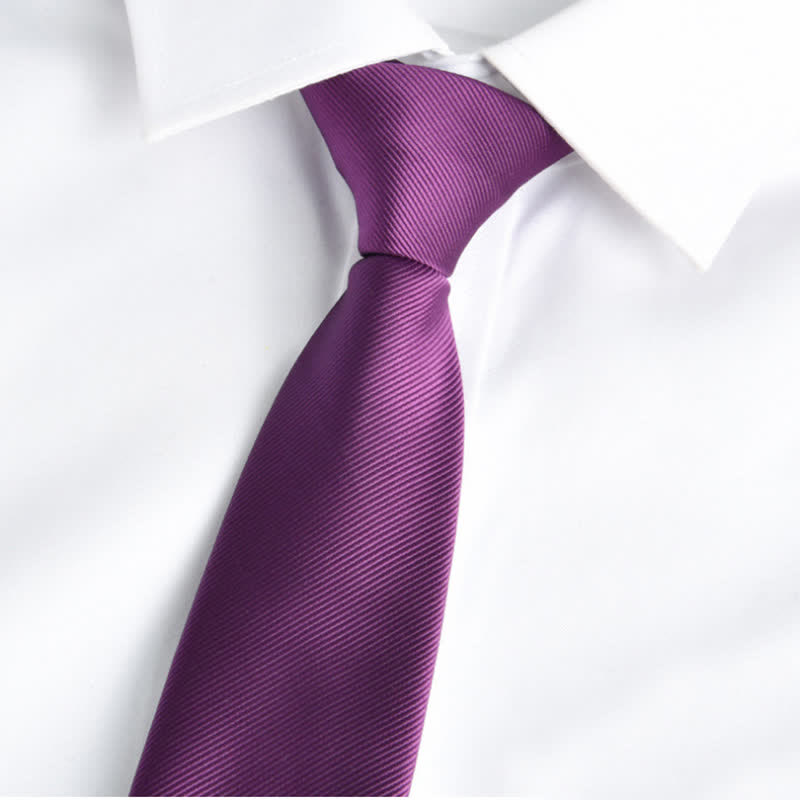 Cravatta regolabile con cerniera tinta unita da uomo - Viola - image 8