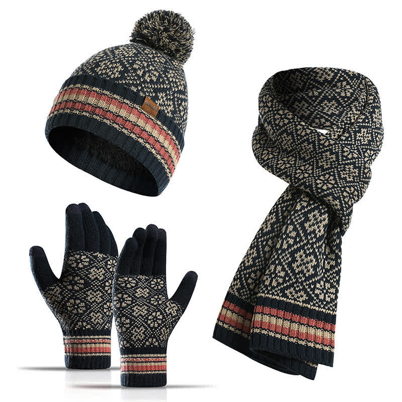 Set di 3 guanti touchscreen unisex con cappello e sciarpa a fiocco di neve - Marina Militare - Regolabile (22"-23 5/8") - image 3
