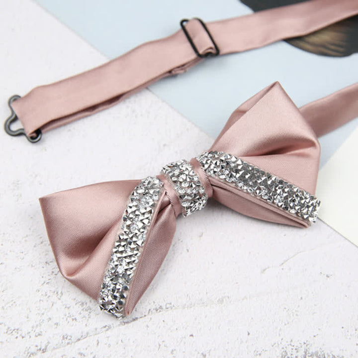 Papillon da sposa con strass scintillanti da uomo - Rosa - image 13