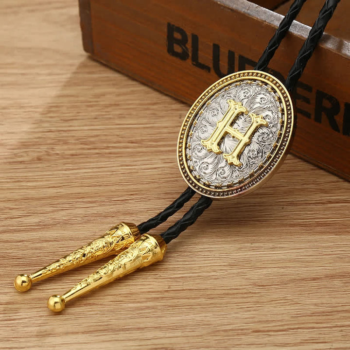 Accessorio per camicia da cowboy occidentale, alfabeto dalla A alla Z, cravatta Bolo - H - image 11