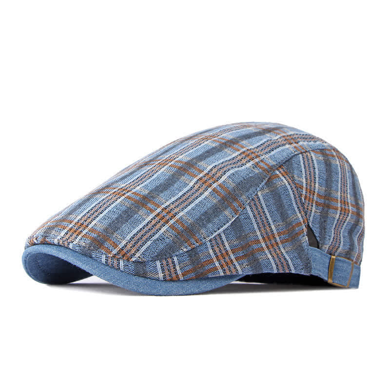 Berretto piatto casual a quadri da viaggio - Blu - Regolabile (circa 21 5/8"-23 5/8") - image 12