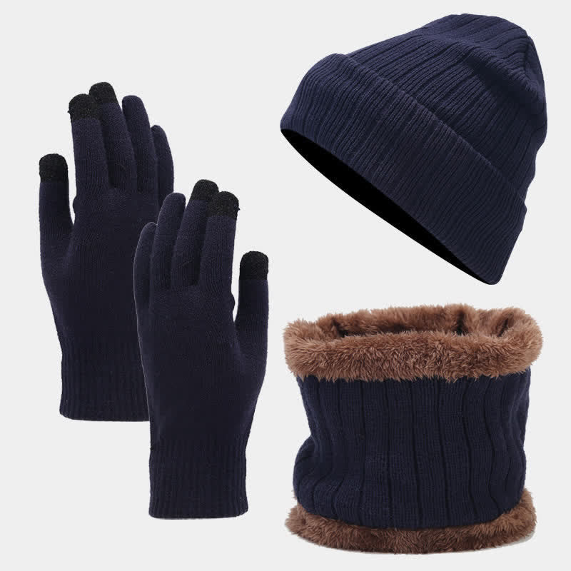 Set di 3 cappelli, sciarpe e guanti in maglia spessa unisex - Marina Militare - Regolabile (22"-22 7/8") - image 0