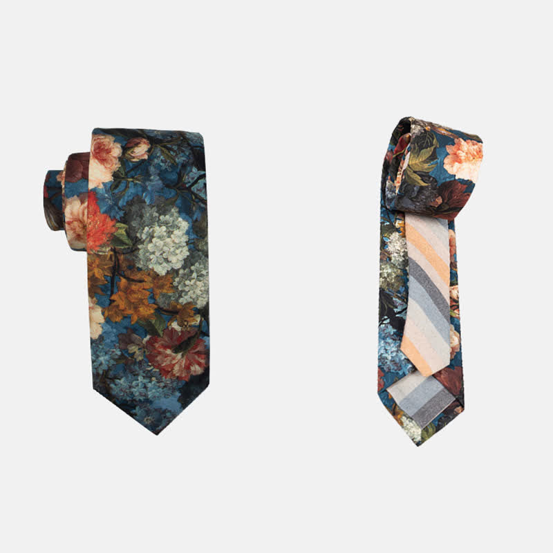 Cravatta da uomo con motivo patchwork floreale a quadri - image 4