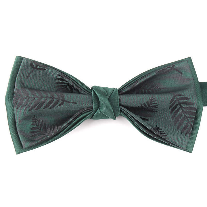 Papillon elegante da uomo con motivo floreale botanico - Verde #3 - image 12