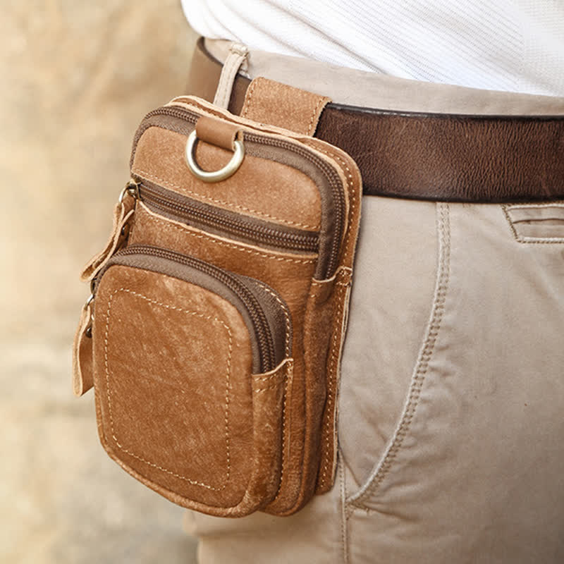 Borsa da cintura per il tempo libero, grande capienza, per il business e lo sport - Marrone - image 0