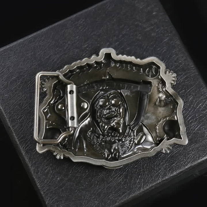Cintura in pelle fai da te con fibbia a forma di teschio con falce della morte da uomo - image 1