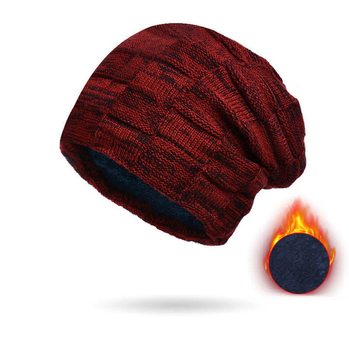 Set berretto e sciarpa in maglia scozzese invernale - Cappello - Borgogna - Regolabile (22"-23 5/8") - image 11